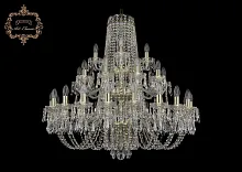 Люстра подвесная хрустальная 11.23.20+10+5.360.3d.Gd.Dr Богемиа Арт Классик прозрачная на 35 ламп, основание золотое в стиле классический Люстра подвесная хрустальная 11.23.20+10+5.360.3d.Gd.Dr Богемиа Арт Классик прозрачная на 35 ламп, основание золотое в стиле классический